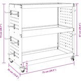  Količar za alate s policom s kotačem s pohranom Crna 75 x 35 x 73 cm Metal | shoptok.hr