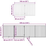 vidaXL Ograda za pse z vrati zložljiva 6 panelov bela 480 cm les | Shoptok.si