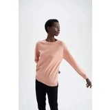 Defacto Relax Fit Crew Neck Cashmere Textured Extra Soft Sweater