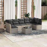  8-dijelni set vrtnih sofa od poliratana s jastucima svjetlosivi | shoptok.hr