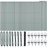 vidaXL Heksagonalna Ograja Siva 1x100 m Jeklo, Ograjite Stebri 13 kosov Zeleni Ø32 mm 150 cm Galvanizirano Jeklo Cene