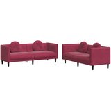  2-dijelni set sofa s jastucima crvena boja vina baršunasti | shoptok.hr
