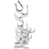 vidaXL stojalo za vino oblika plamena aluminij srebrno za 9 steklenic | Shoptok.si