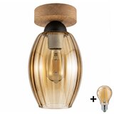 Brilagi LED plafonska svetiljka R GLASS 1xE27/60W/230V Ø 17 cm hrast/zadimljeno bež Cene