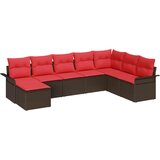  Sjedeća garnitura za vrt 8 kom. Bež Poli ratan Smeđa 297,5 x 187,5 x 85 cm | Shoptok.si
