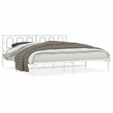  Metalni okvir za krevet s uzglavljem bijeli 200x200 cm | shoptok.hr