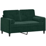  Dvosjed s ukrasnim jastucima tamnozeleni 120 cm baršunasti Zelena | Shoptok.si
