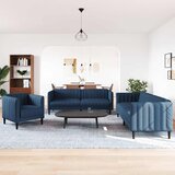  3-dijelni set sofa plavi od tkanine | shoptok.hr