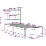 vidaXL Posteljni okvir brez vzmetnice voščeno rjav 90x190 cm borovina | Shoptok.si