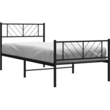  Metalni okvir kreveta uzglavlje i podnožje crni 90x190 cm | shoptok.hr