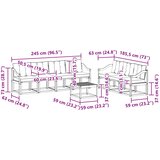  Set vanjskih sofa 8 kom. Prirodna i svijetlo siva | shoptok.hr