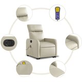 vidaXL Električni masažni naslonjač na podizanje od umjetne kože krem | shoptok.hr