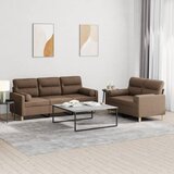  2-dijelni set sofa s jastucima smeđi od tkanine | shoptok.hr