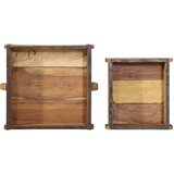  2-delni set pladnjev iz obnovljenega trdnega lesa | Shoptok.si