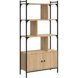 Maison Chic Knjižna omara - Knjižni regal z vrati sonoma hrast 76,5x30x154,5 cm inž. les, (21724826) Cene