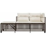  3-dijelni set kutne vrtnih sofa s jastucima smeđi od poliratana | shoptok.hr