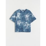 Reserved - Predimenzionirana majica kratkih rukava s reljefnim printom - steel blue | shoptok.hr