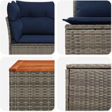  Set sofe 6 kom. Siva i tamnoplava Poli Rattan i čelik | shoptok.hr