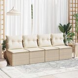 vidaXL 4-dijelni set vrtnih sofa s jastucima bež od poliratana bagrem | shoptok.hr