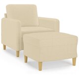  Fotelja s tabureom krem 60 cm od tkanine Krema | Shoptok.si