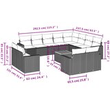  13-dijelni set vrtnih sofa s jastucima poliratan crni | shoptok.hr