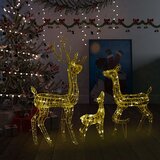 vidaXL Akrilna obitelj sobova božićni ukras 300 LED topla bijela | shoptok.hr