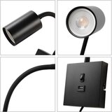 Immax NEO 08295L - Zidna lampa PUNTO sa USB 1xGU10/9W/230V crna | Eponuda.com