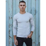 DStreet Sweter męski klasyczny jasnoszary