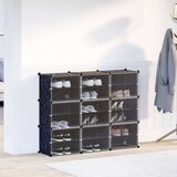 vidaXL Organizator za kocke za pohranu s 9 kocki i vratima crni PP | shoptok.hr