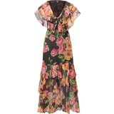 Nasty Gal Obleka zlato-rumena / zelena / roza / črna | Shoptok.si