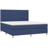  box spring s madracem LED plavi 160x200 cm od tkanine | shoptok.hr
