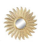 Zidno ogledalo DKD Home Decor zlatan Perje Indijac Decapé 90 x 3 x 90 cm  Zidno ogledalo DKD Home Decor zlatan Perje Indijac Decapé 90 x 3 x 90 cm Slike