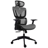 COZY LM-2D uredska stolica, PU koža, 2D naslon za ruke, nosivost 140kg, crno/siva