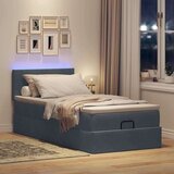 vidaXL Otomanski posteljni okvir z vzmetnico siv 90x200 cm žamet | Shoptok.si