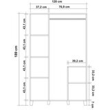 Hanah home Ormar Leva Hedera Rainbow 120x189x48cm Bež | Eponuda.ba