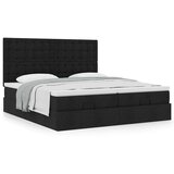 vidaXL Otomanski posteljni okvir z vzmetnicami črn 160x200 cm blago | Shoptok.si