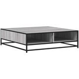 vidaXL Klubska mizica siva sonoma 100x100x30 cm inž. les in kovina | Shoptok.si