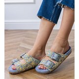 Gemre Blue crochet flip-flops with buckles on straps Firada | Shoptok.si
