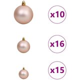 vidaXL Umjetna preddekorirana božićna jelka Roza 240 cm PVC | Shoptok.si
