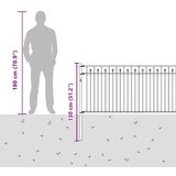  Spike Fence Črna 200 x 130 cm Prašno lakirano jeklo, (5000157958) | Shoptok.si