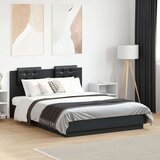  Okvir kreveta s uzglavljem crni 120x190 cm konstruirano drvo | shoptok.hr