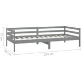  Dnevni ležaj od masivne borovine sivi 90 x 200 cm | Eponuda.com