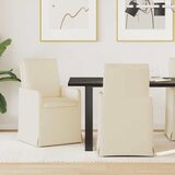 vidaXL Jedilni stoli 2 pcs Bež 57 x 67 x 98 cm Laneno platno | Shoptok.si