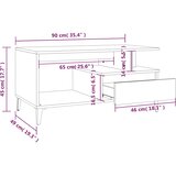  Stolić za kavu boja betona 90x49x45 cm konstruirano drvo | shoptok.hr