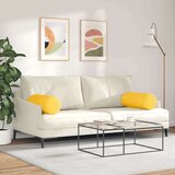 vidaXL Blazine 2 pcs Svetlo rumena Ø 25 x 70 cm Žametna tkanina | Shoptok.si