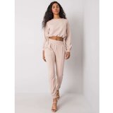Fashion Hunters RUE PARIS Women's beige set | Shoptok.si