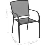  Zunanji stoli 4 kosi mrežast dizajn antracitno jeklo | Shoptok.si