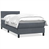 Box spring krevet s madracem tamnosivi 90x220 cm baršunasti | shoptok.hr
