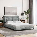  Okvir kreveta s LED svjetlima svjetlosivi 120x200 cm od tkanine | shoptok.hr