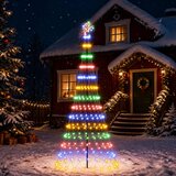  LED božićno drvce 230 LED lampica Višebojno Željezo Crna | shoptok.hr